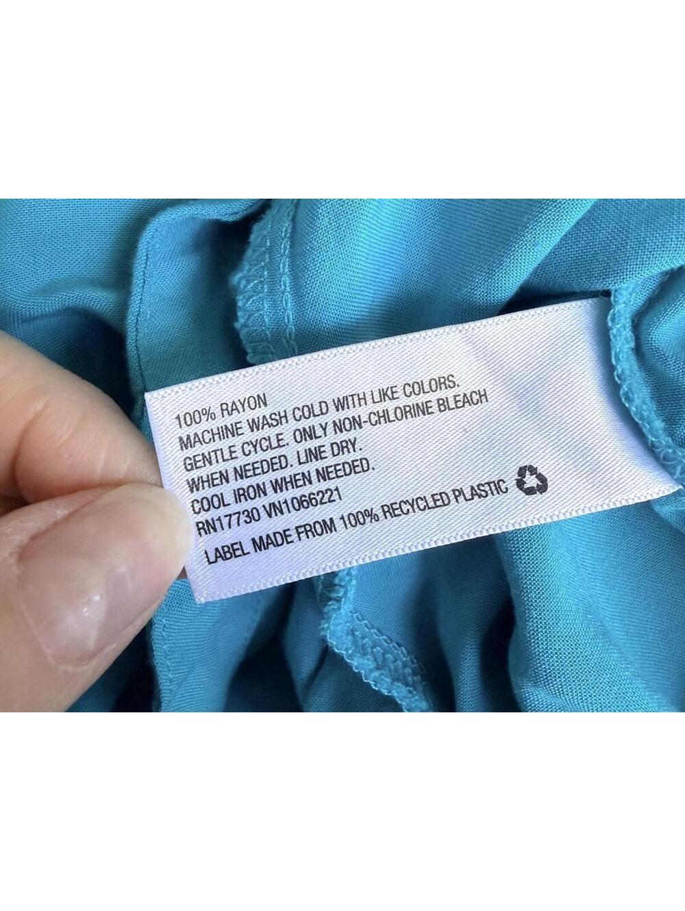 Mossimo Turquoise Rayon Pocket Dress Small - Picture 8 of 9